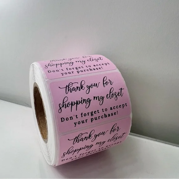 Thank You for shopping my closet  2" Stickers labels (100 roll ) NWT - Picture 7 of 7